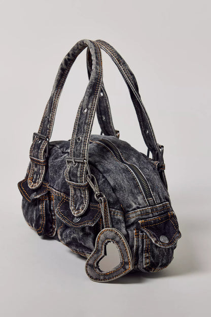 Vintage Denim Shoulder Bag